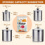 Set 4 Recipientes Acero Inox 0.95-3.5qt Tapa Vidrio