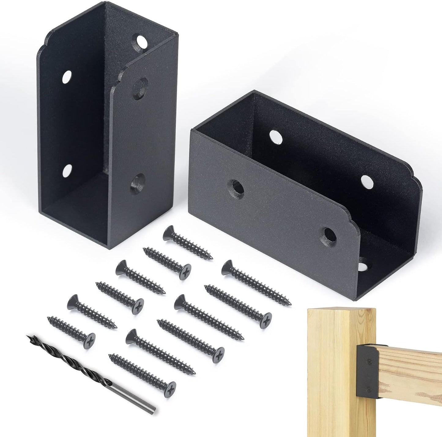 12 Pzas Soportes Barandilla Acero Inox 2x4 Negro