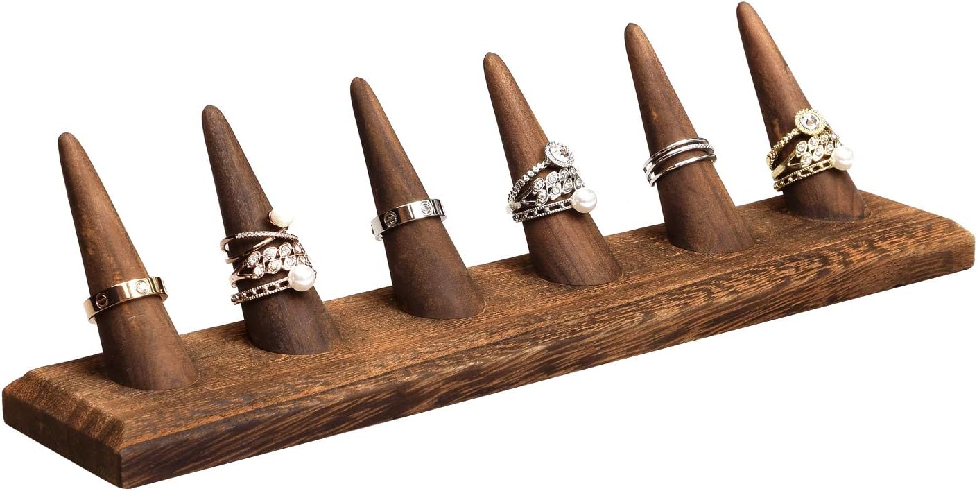 2 Pzas Soporte Anillos Dedo Exhibición Joyas 11x2 3/4"