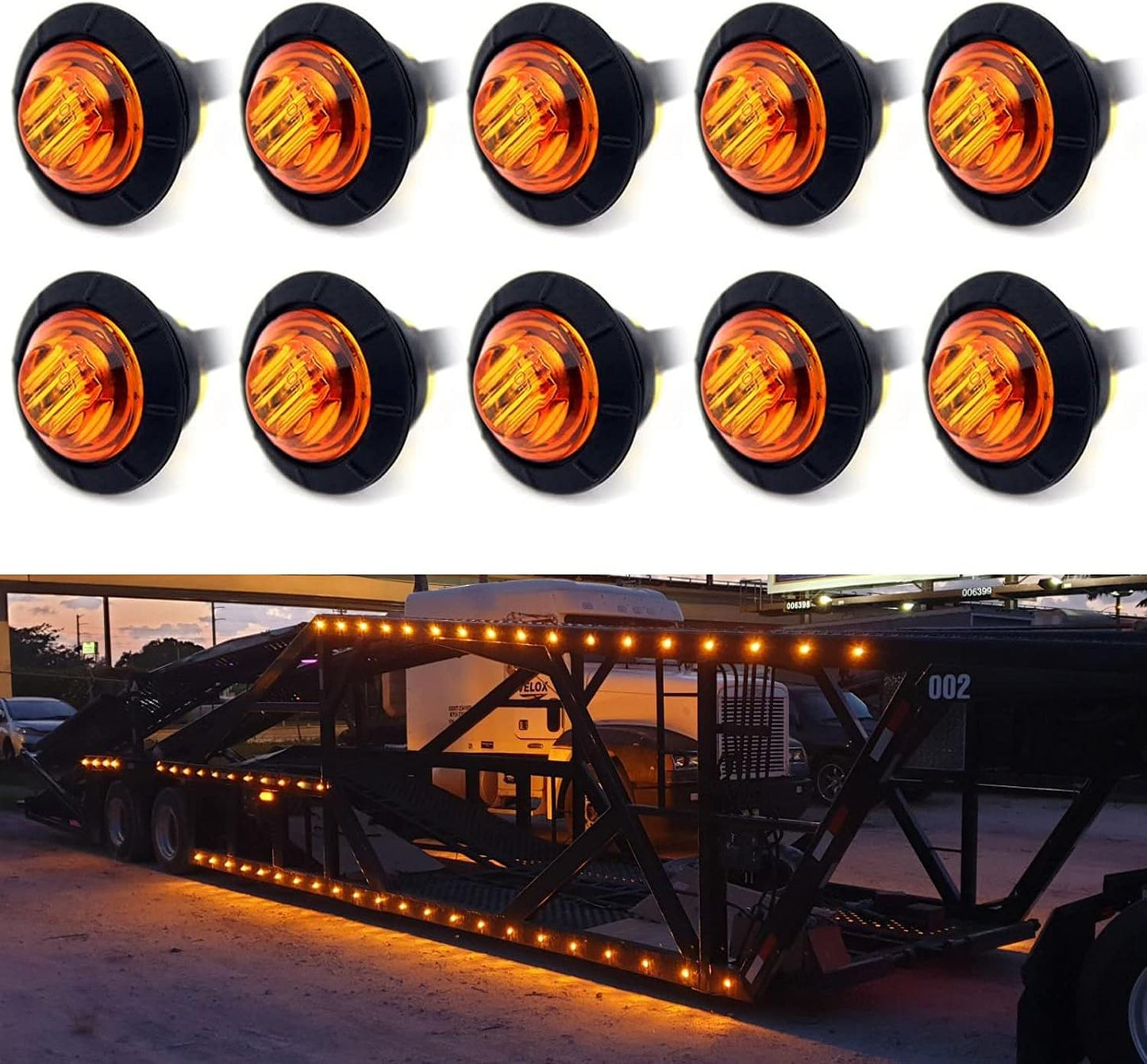 Luz indicadora LED 3/4pulg 12V impermeable camión RV autobús