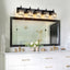 Lámpara tocad. baño cristal negro 5 luces moderna
