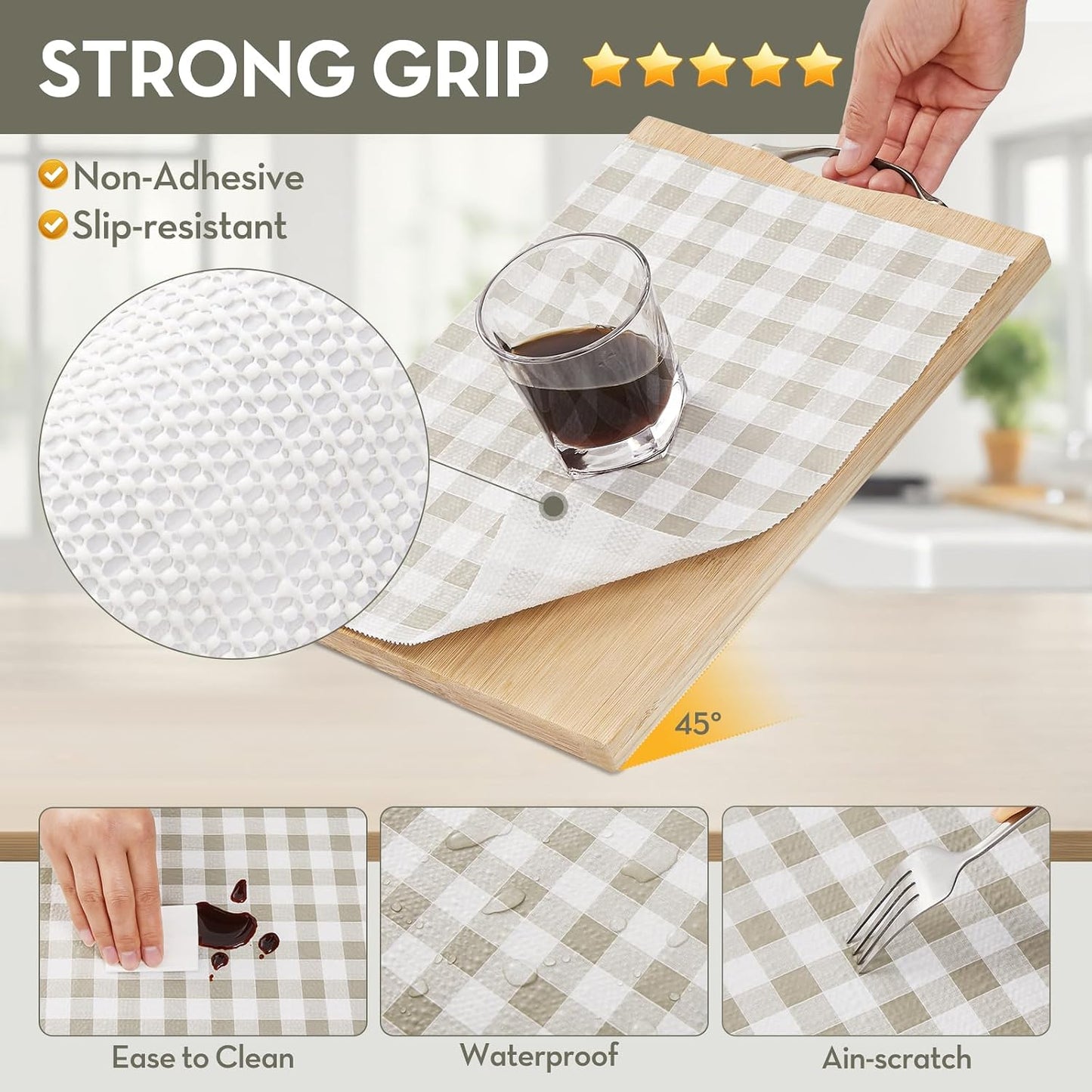 Forro antiderrap para cajones y estantes cocina