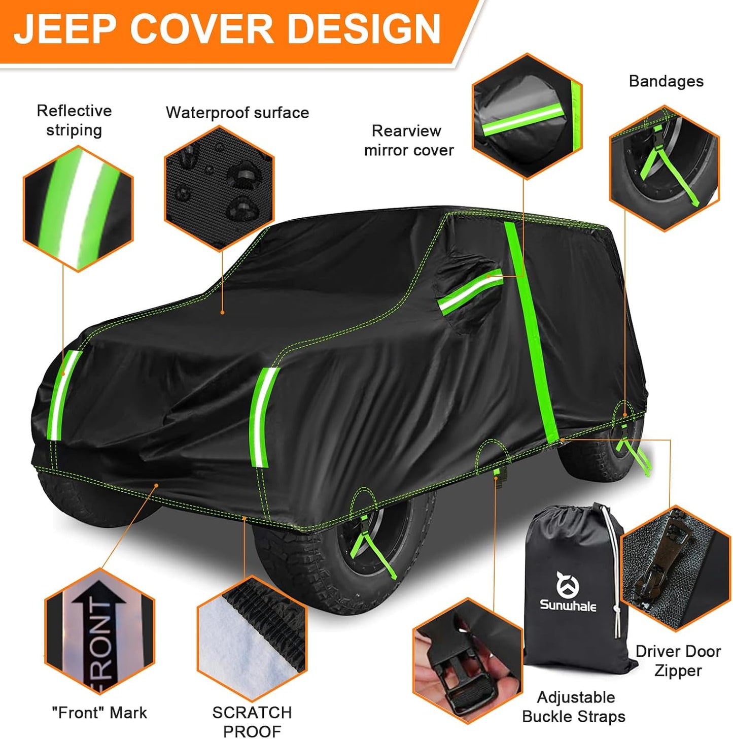 Funda Jeep Wrangler 4 puertas Dr/Unlimited impermeable UV