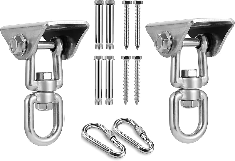 Kit colgadores acero inox con resorte y columpio giratorio