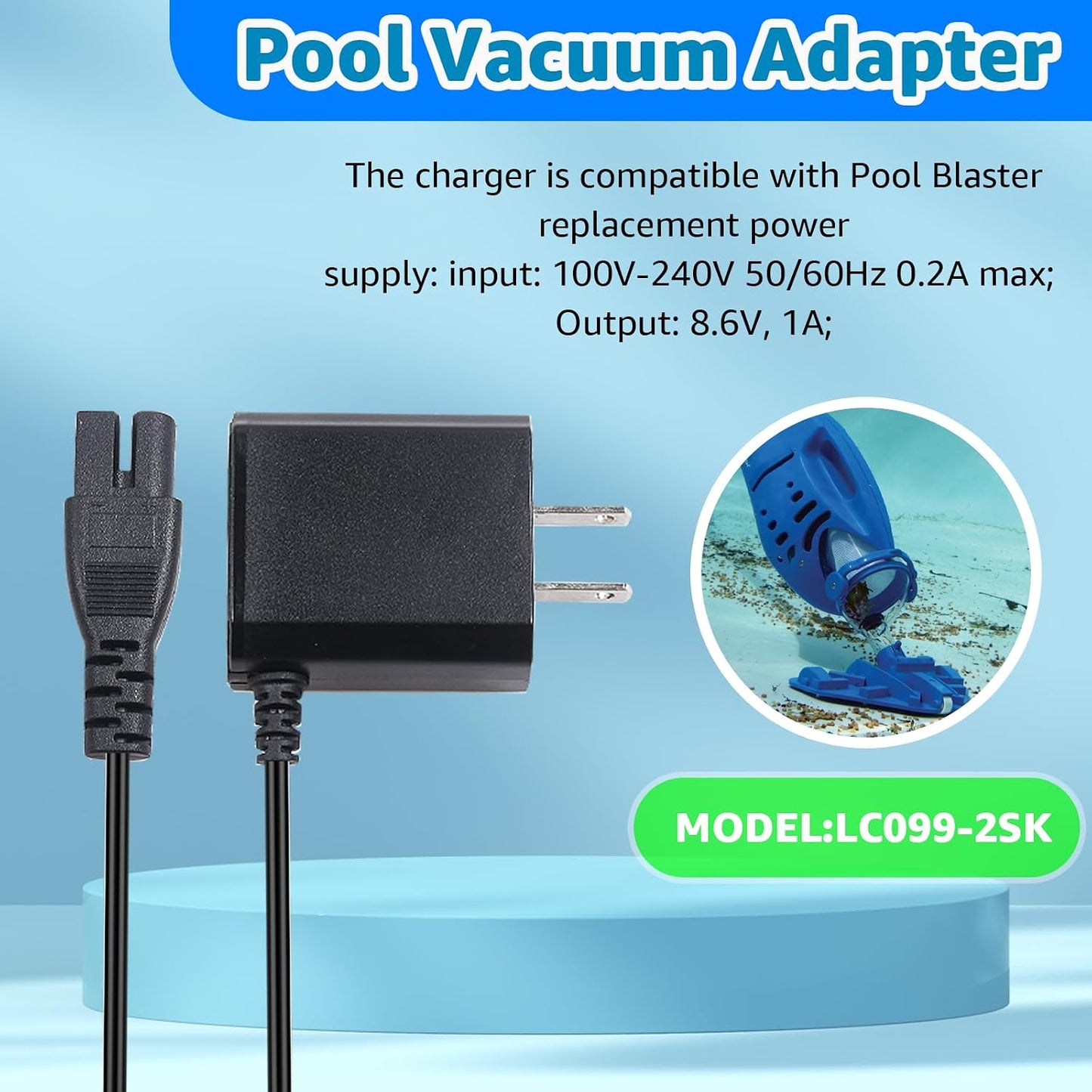 Cargador 8,6 V para aspiradora Pool Blaster