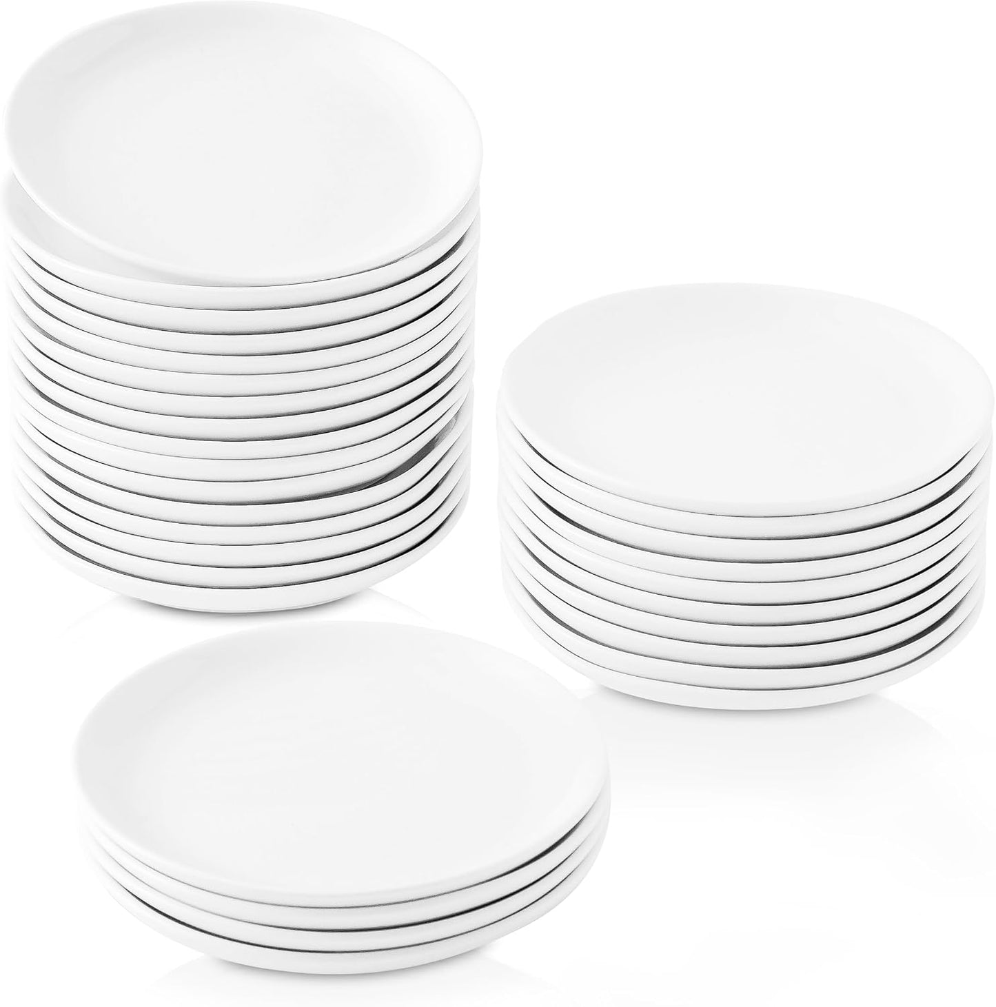 Set 30 platos cerámica redondos blancos 5.6pulg