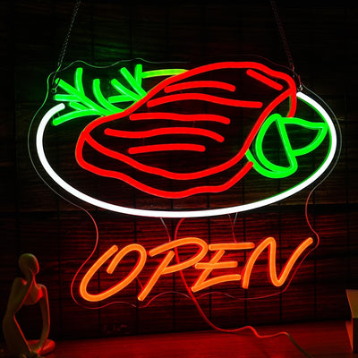 Letrero neón LED carne res regulable decoración asador barbacoa
