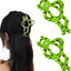 2 Pinzas Metal Cabello Rana Verde Antideslizantes Mujer Niña