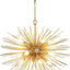 Candelabro Sputnik dorado 24" 12 luces metal sólido