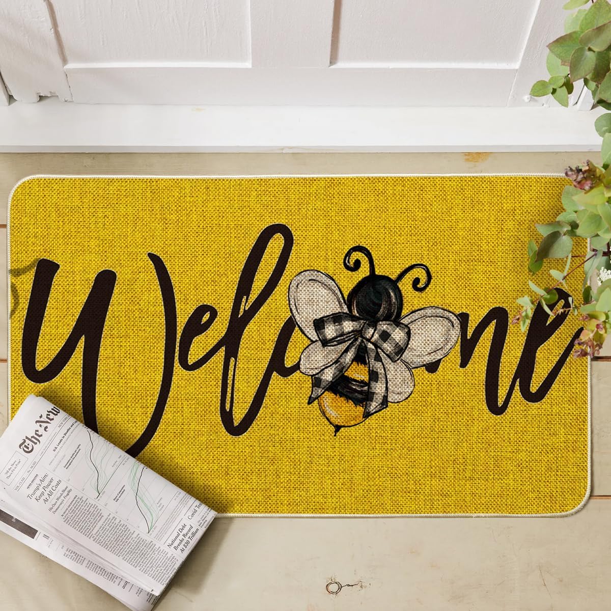 Tapete bienvenida primavera verano 17x29pulg