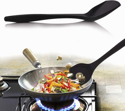 Espátula silicona wok resistente calor antiadherente negro