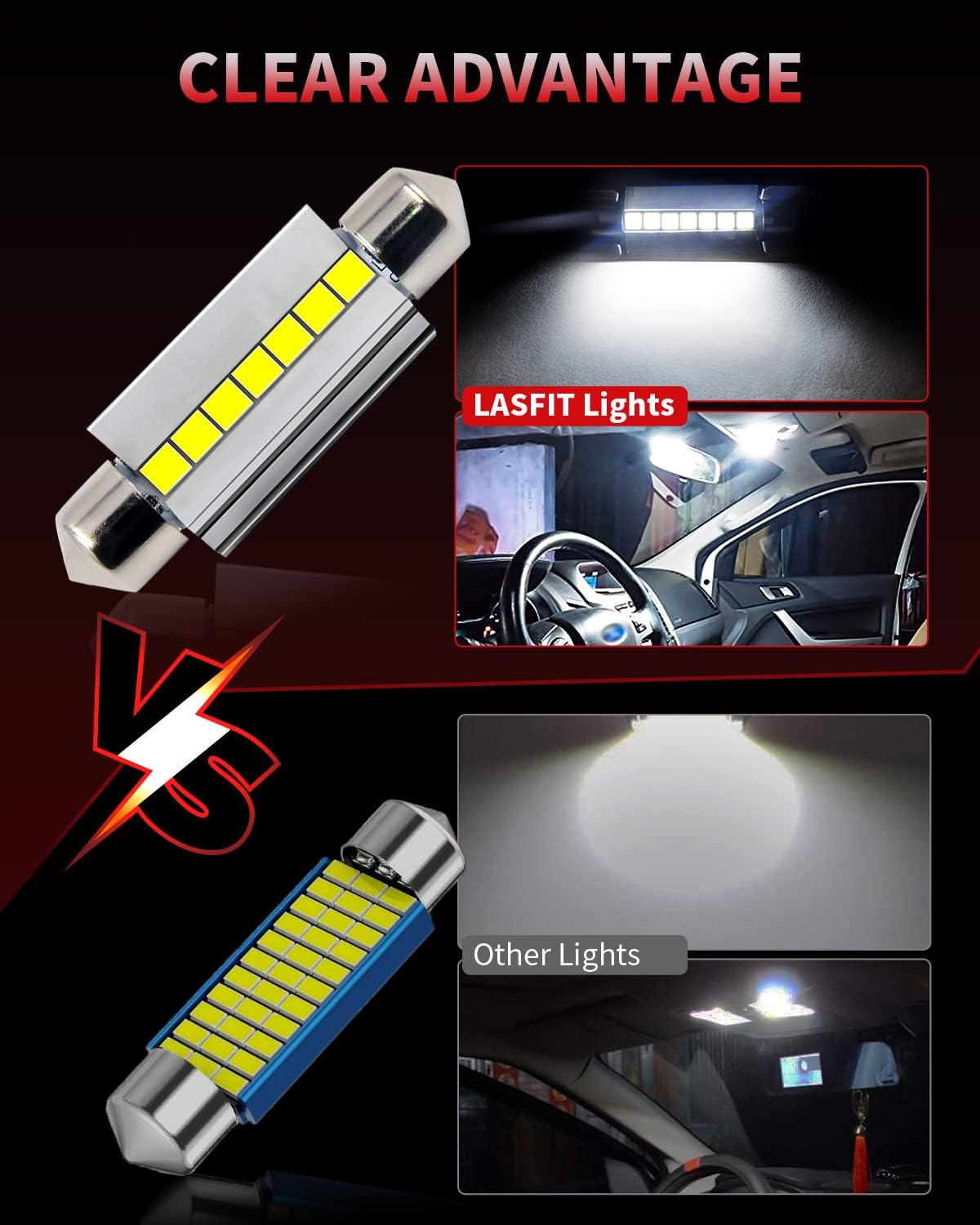 Bombilla LED Festoon 42mm Canbus 1.65" para domo puerta