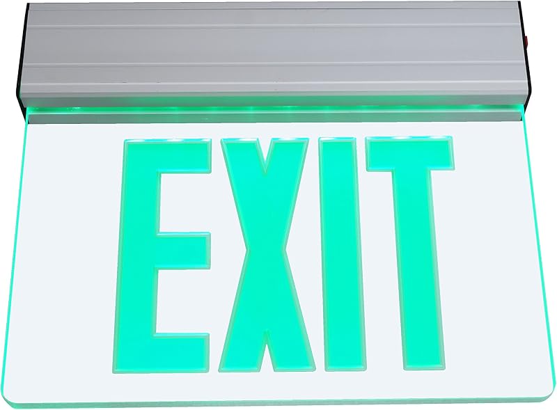 Señal LED emergencia transparente letras verdes