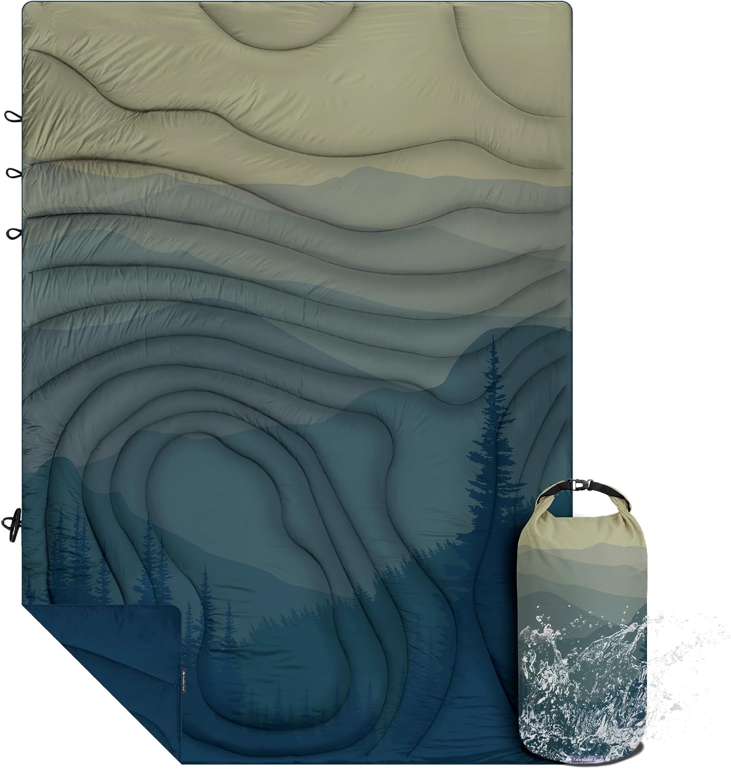 Manta camping Puffy 78x56 pulg ligera empacable lavable