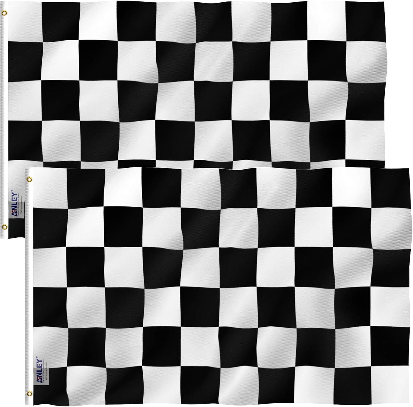 2 Banderas Fly Breeze 3x5ft Poliéster Blanco y Negro