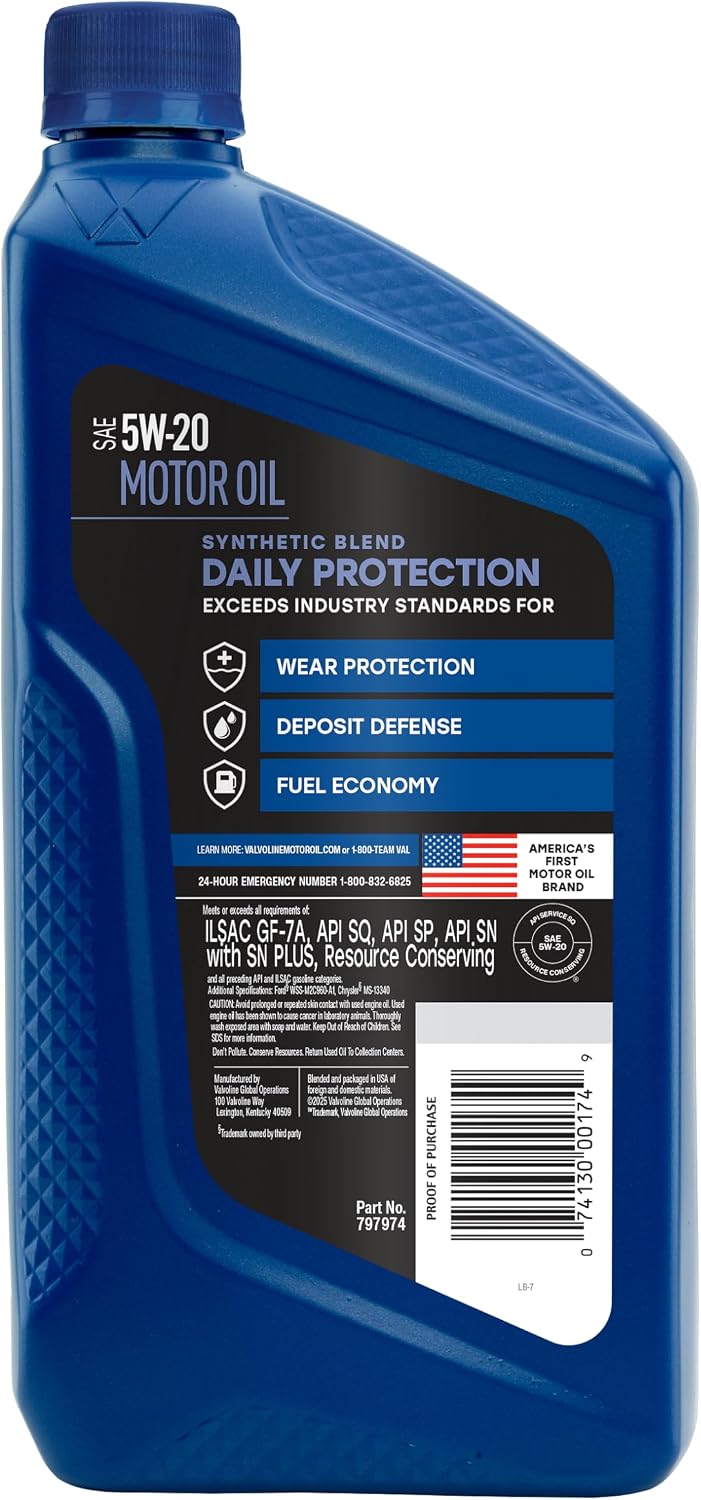 Aceite motor sintético 5W-20 1qt