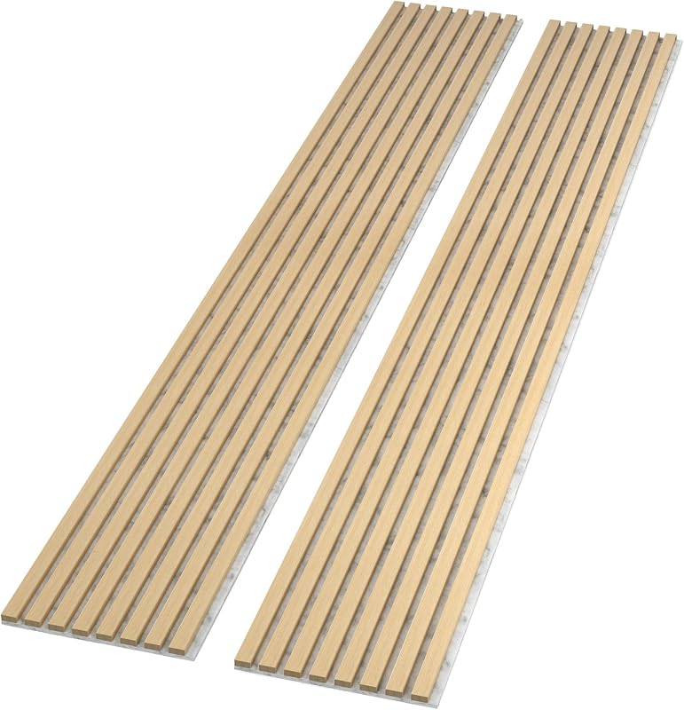 Paneles pared madera acústica 94.5x12.6pulg fieltro gris