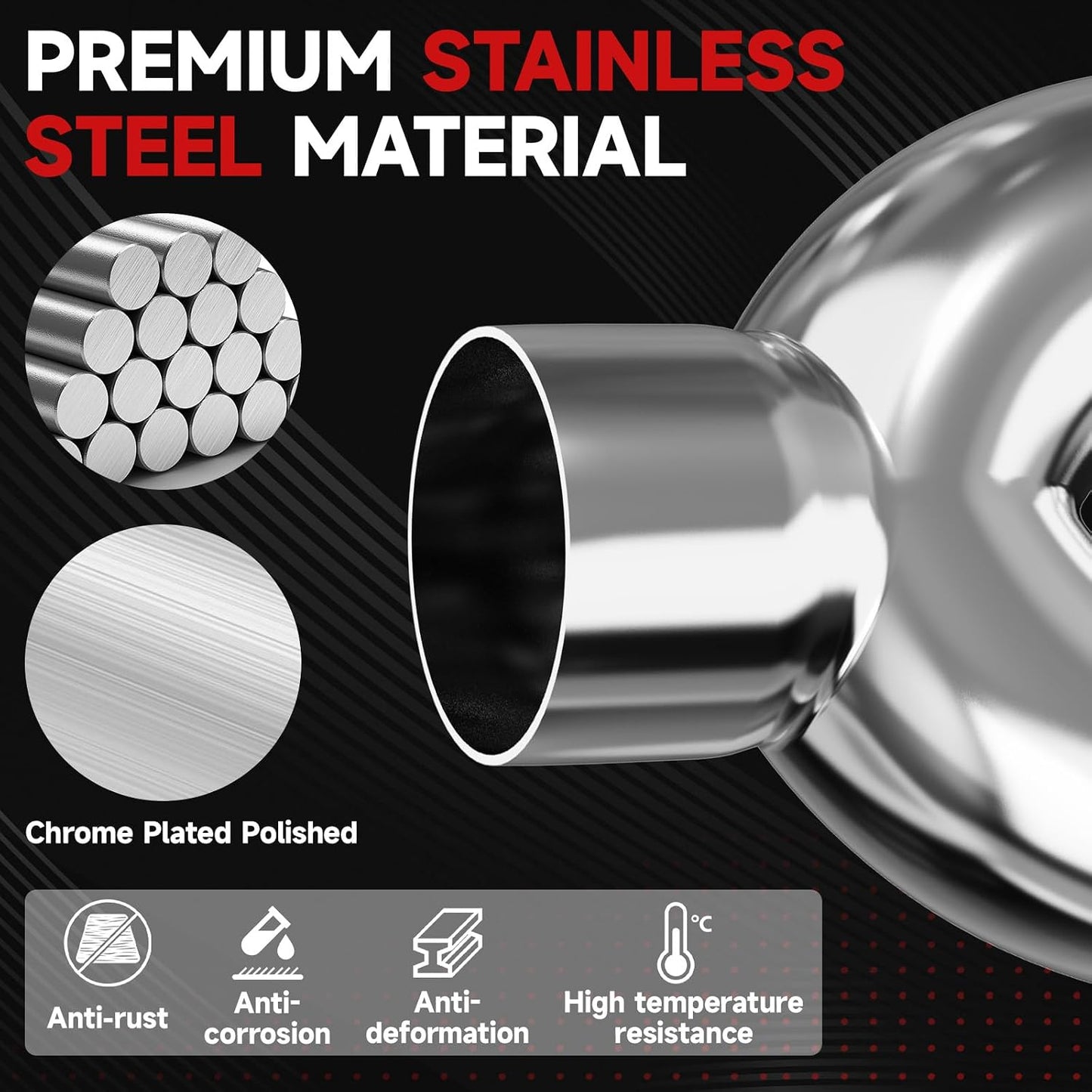 Punta escape doble 2.5" acero inox 2 pack
