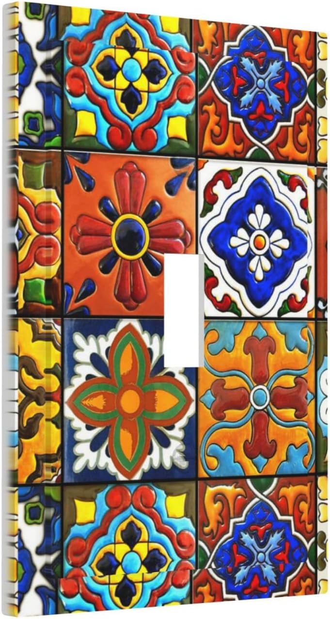 Placa interruptor cerámica Talavera decorativa dormitorio