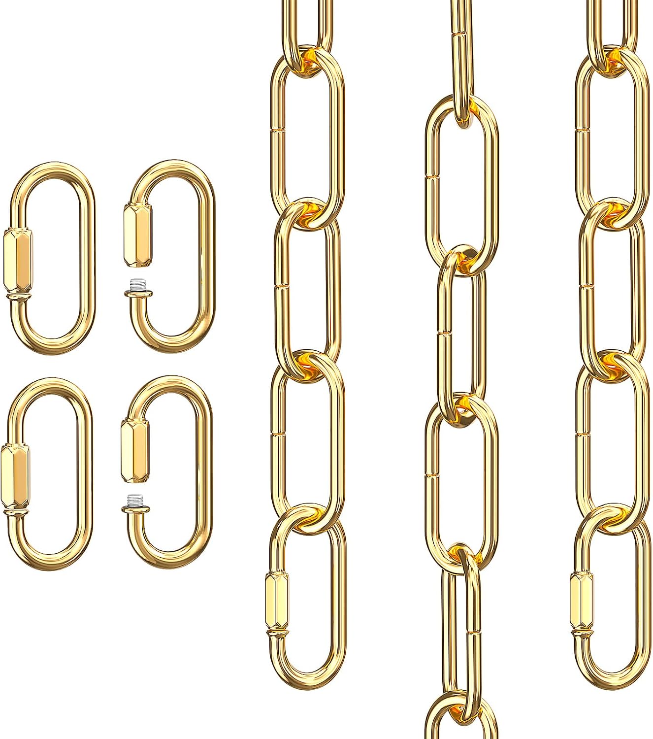 Cadena lámpara dorada 6ft ajustable metal 2 Pzas