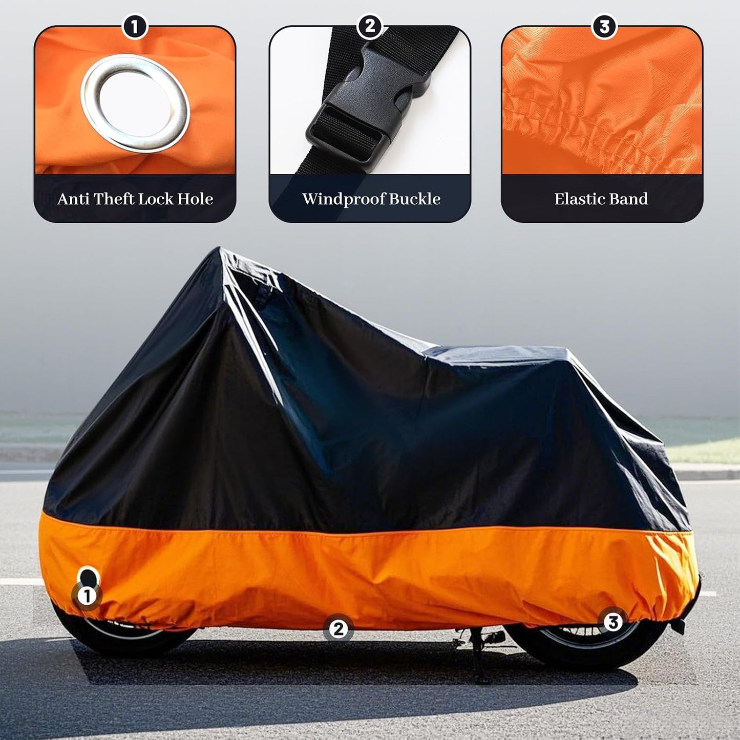 Cubierta motocicleta impermeable para Honda Kawasaki Harley