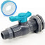 Kit espita lluvia 1" PVC válvula bola adaptador manguera