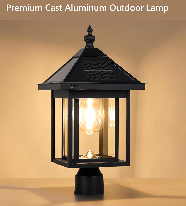Lámpara solar poste al aire libre luz vintage impermeable