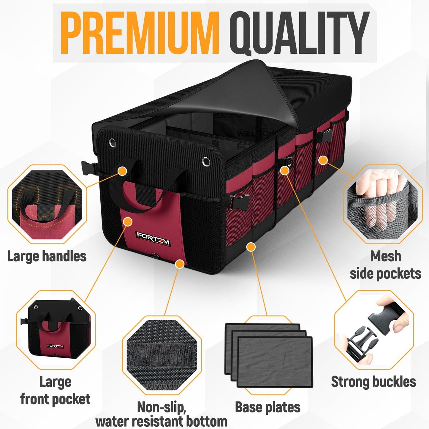 Organiz. maletero SUV plegable 110L antiderrap