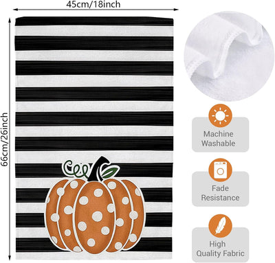 Juego 2 paños cocina otoño hojas arce 18x26pulg rayas lunares