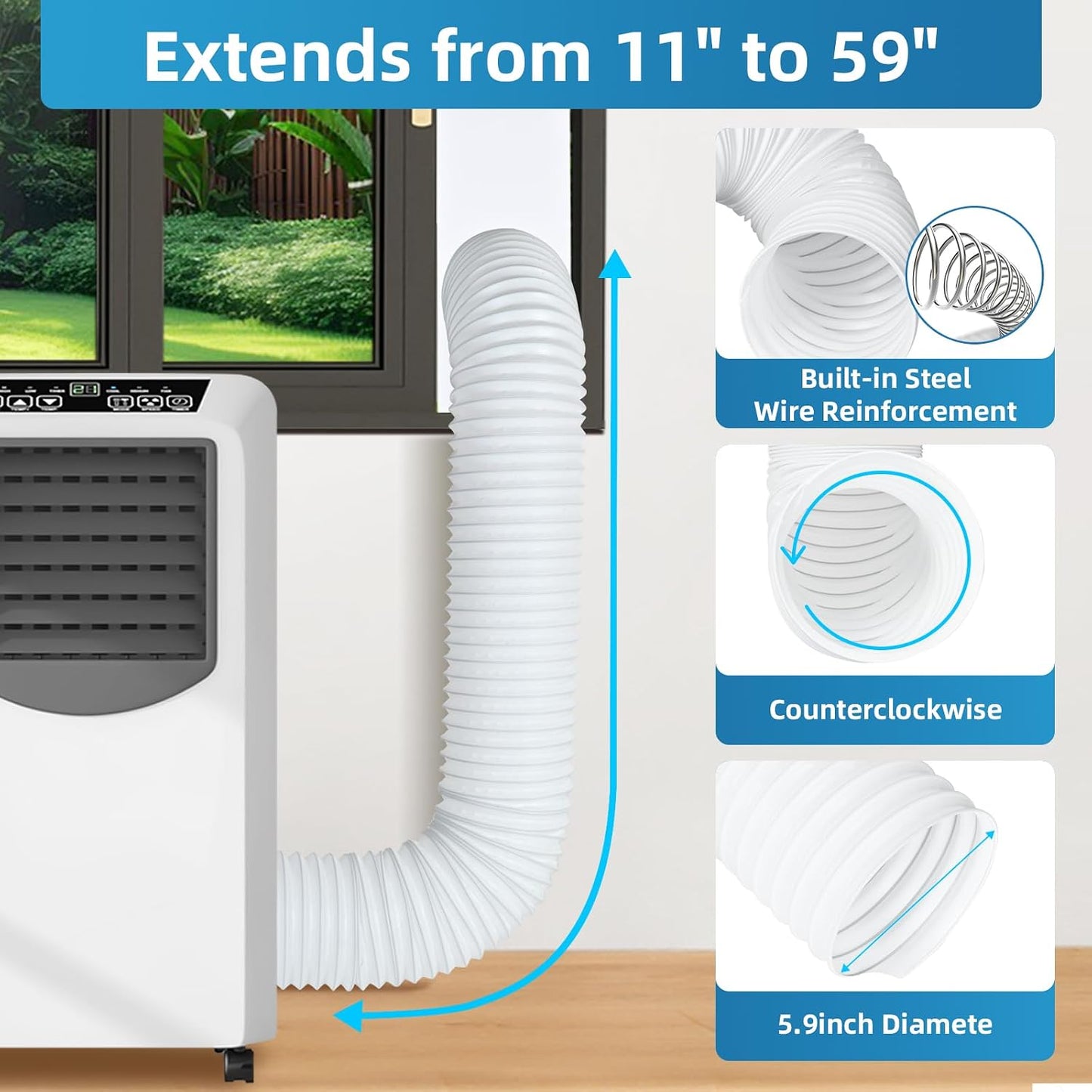 Kit ventilación ventana CA 5.9pulg con cubierta impermeable