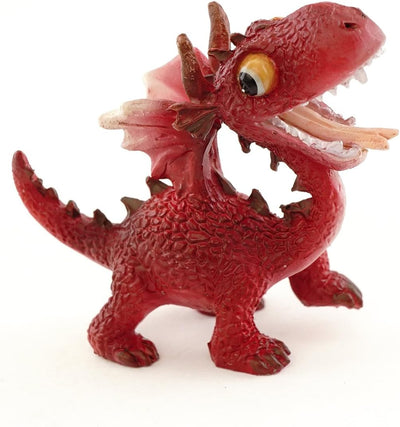 Miniatura jardín hadas figura dragón rojo