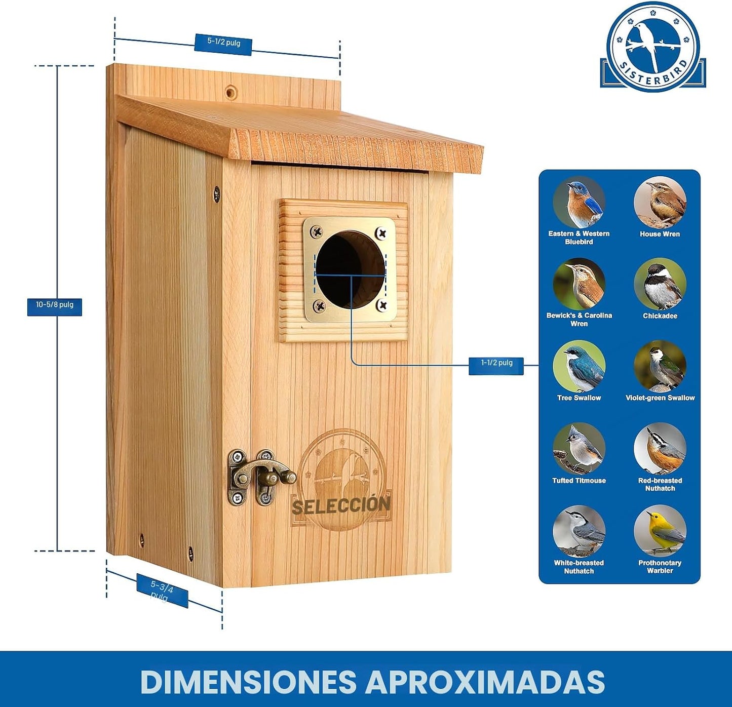 Casas para pájaros de cedro con protector de cobre exterior