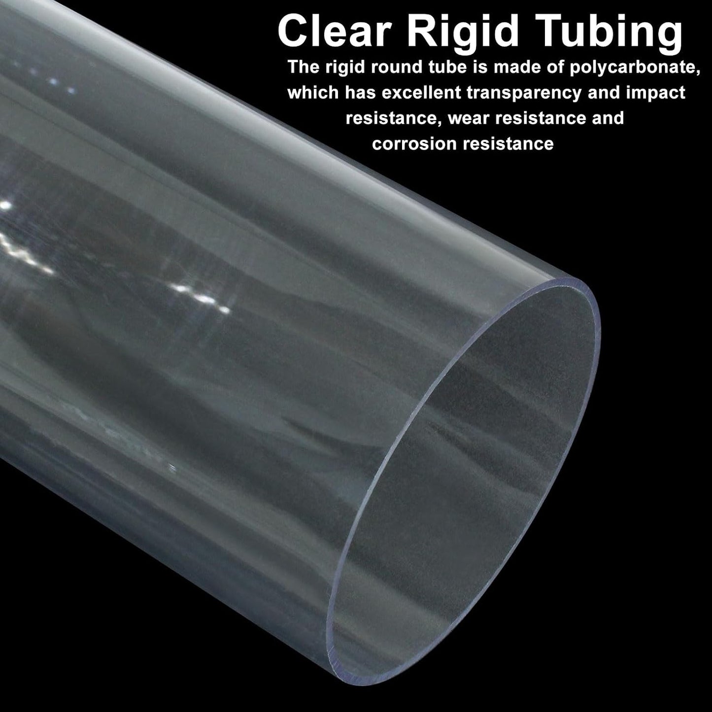 Tubo rígido redondo transparente 76mm x 305mm poli