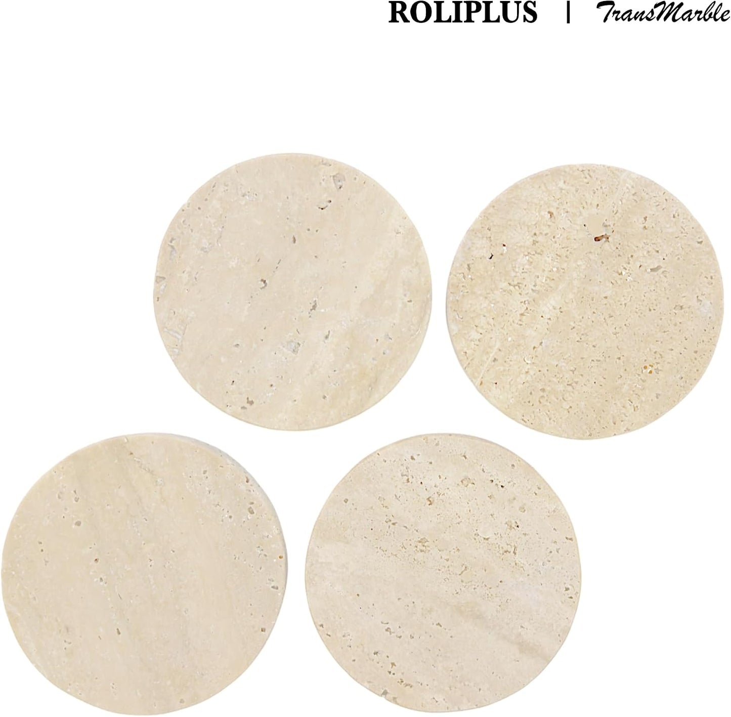 4 Pzas Posavasos Travertino con Corcho Absorbente Hogar
