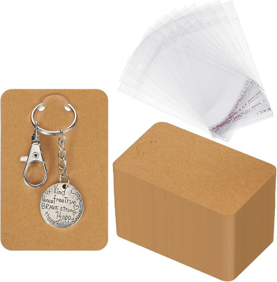 320 Tarjetas Exhibición Llavero Bolsas 2.3x3.5pulg Joyería