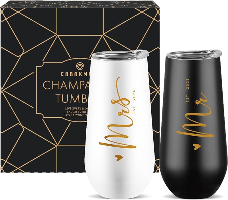 Vaso champán 10oz para bodas aniversarios Mr and Mrs