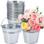 15 Cubos Metal Galvanizado 6pulg Asas Decoración Fiesta Hogar