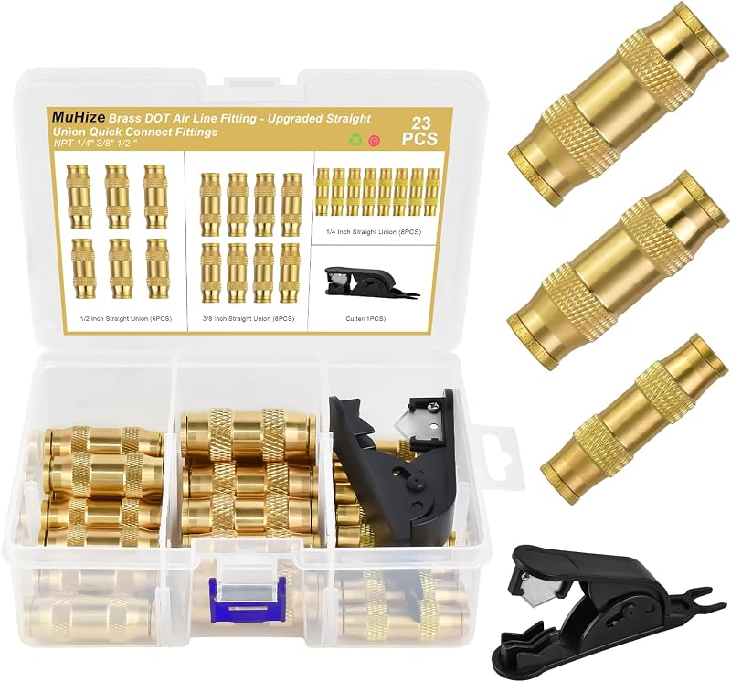 Kit accesorios aire latón unión push to connect 1/4 3/8 1/2