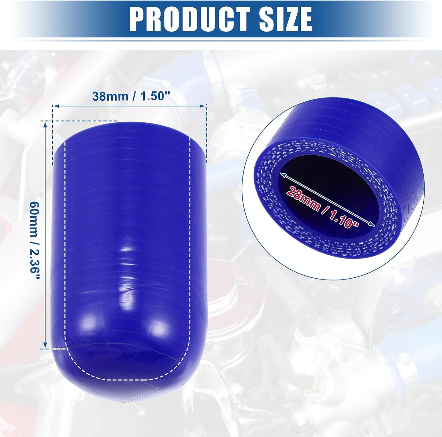 Tapa silicona refrigerante 1.102pulg con abrazadera puerto vacío
