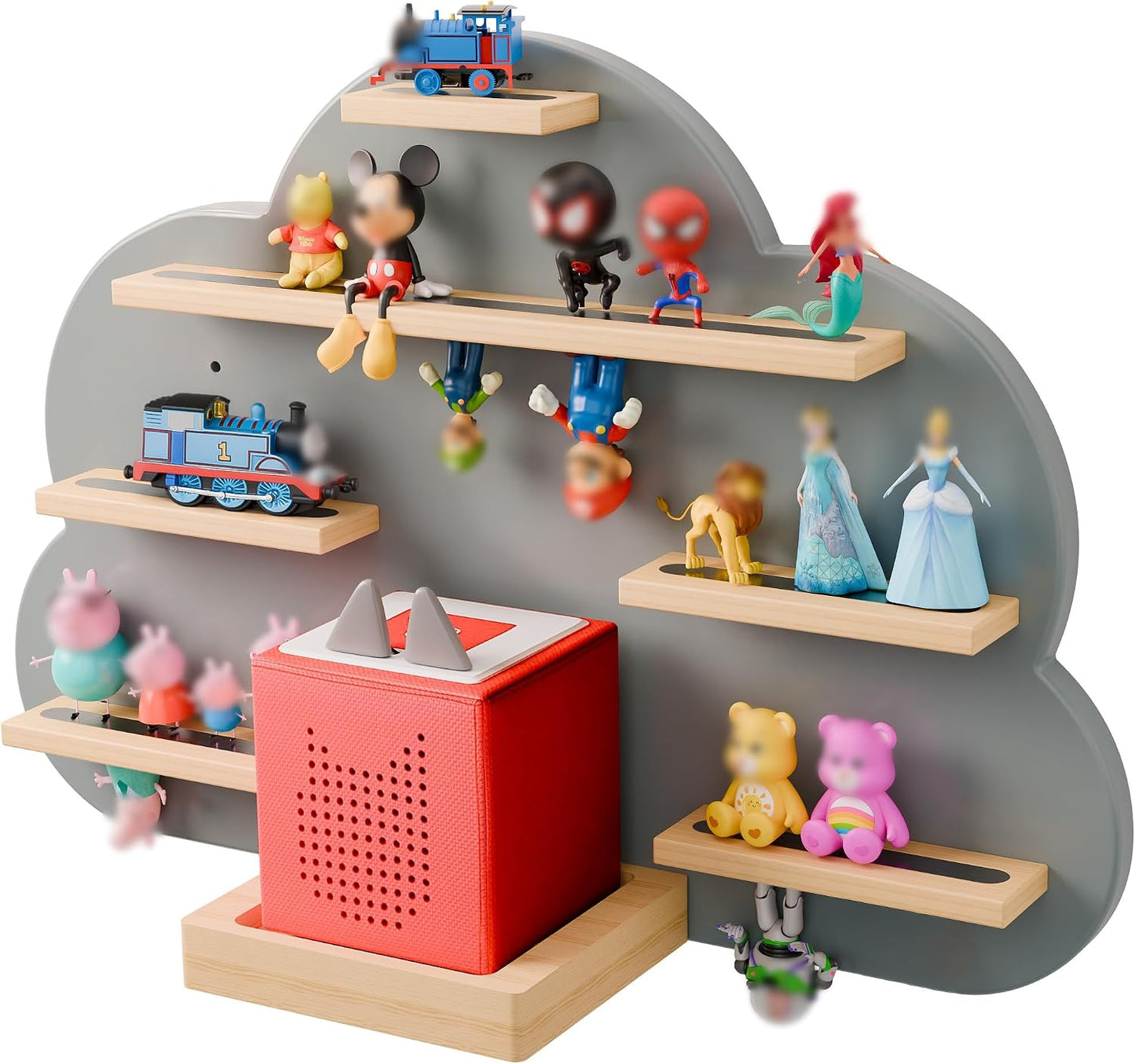 Estante Toniebox madera haya para 20-30 figuras gris