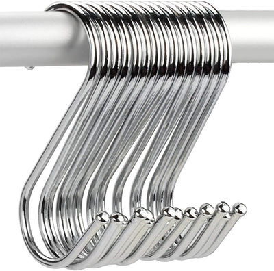 Ganchos en S acero inox 20 pzas para cocina y jardinería