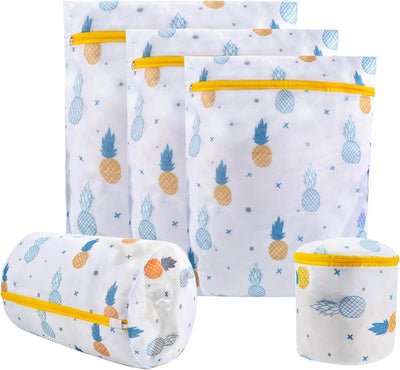 Bolsa malla con cremallera para lavandería 5 pzas piña