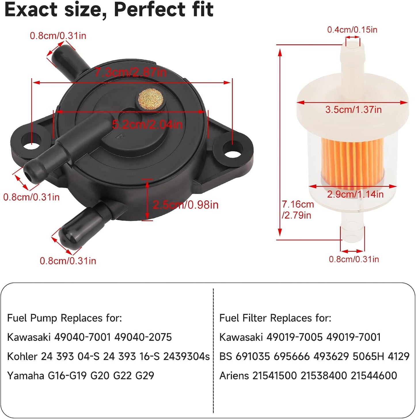 Bomba combustible filtro para Honda GX610 GX620