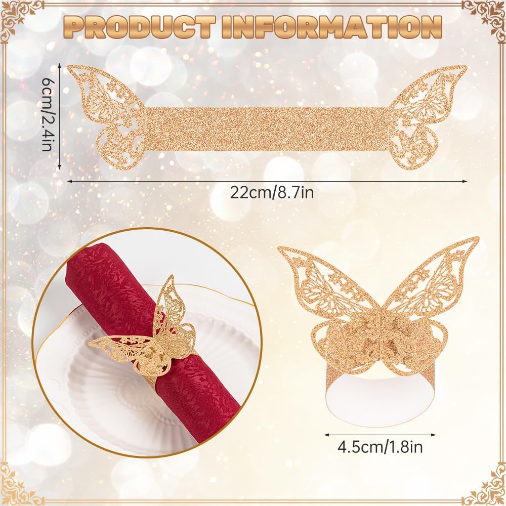 Servilletero papel esmerilado 3D forma mariposa para fiestas