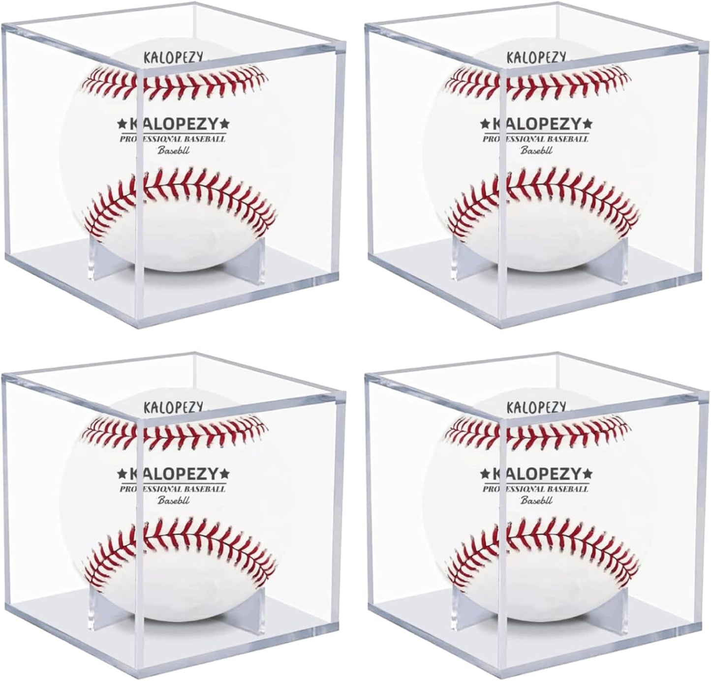 4 Vitrinas Acrílicas UV Béisbol Protector Pelota Oficial