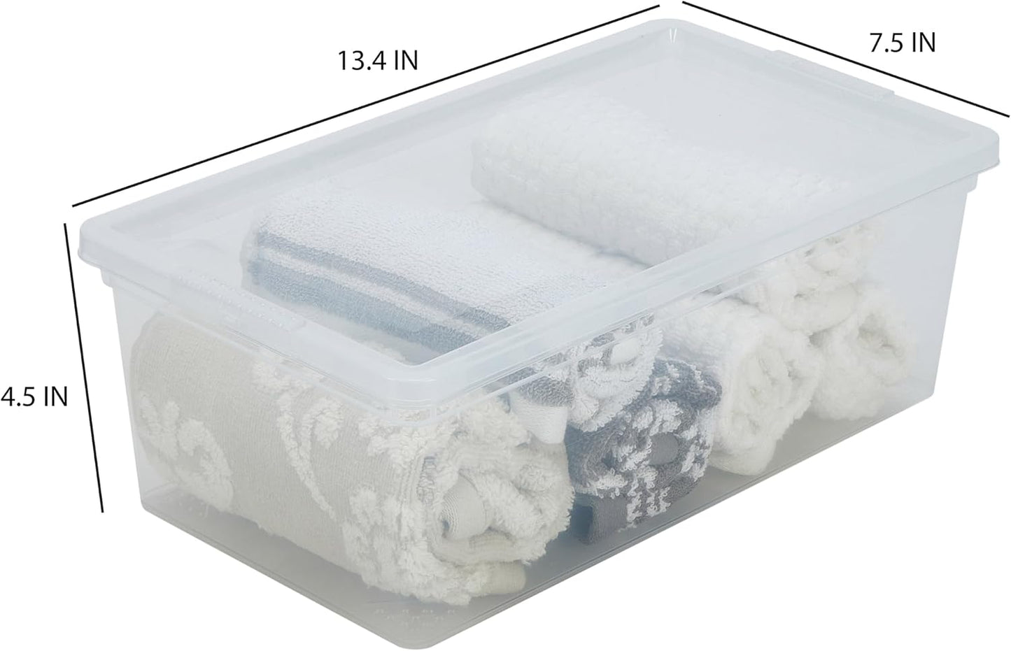 Contenedores apilables 13x7.5x4.5" set 6 para ropa y hogar