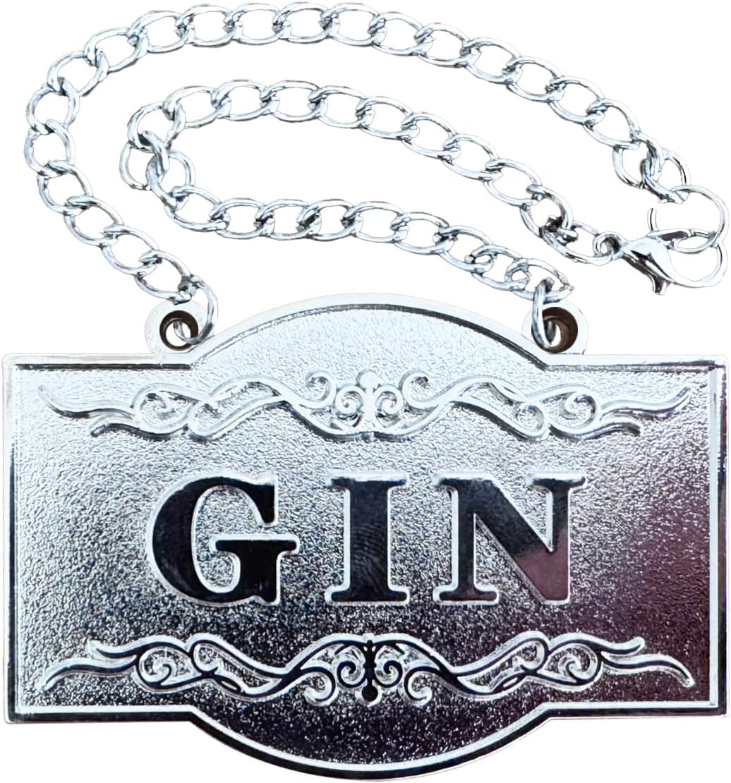 Etiqueta decantador ginebra cadena ajustable 2.36x1.57pulg