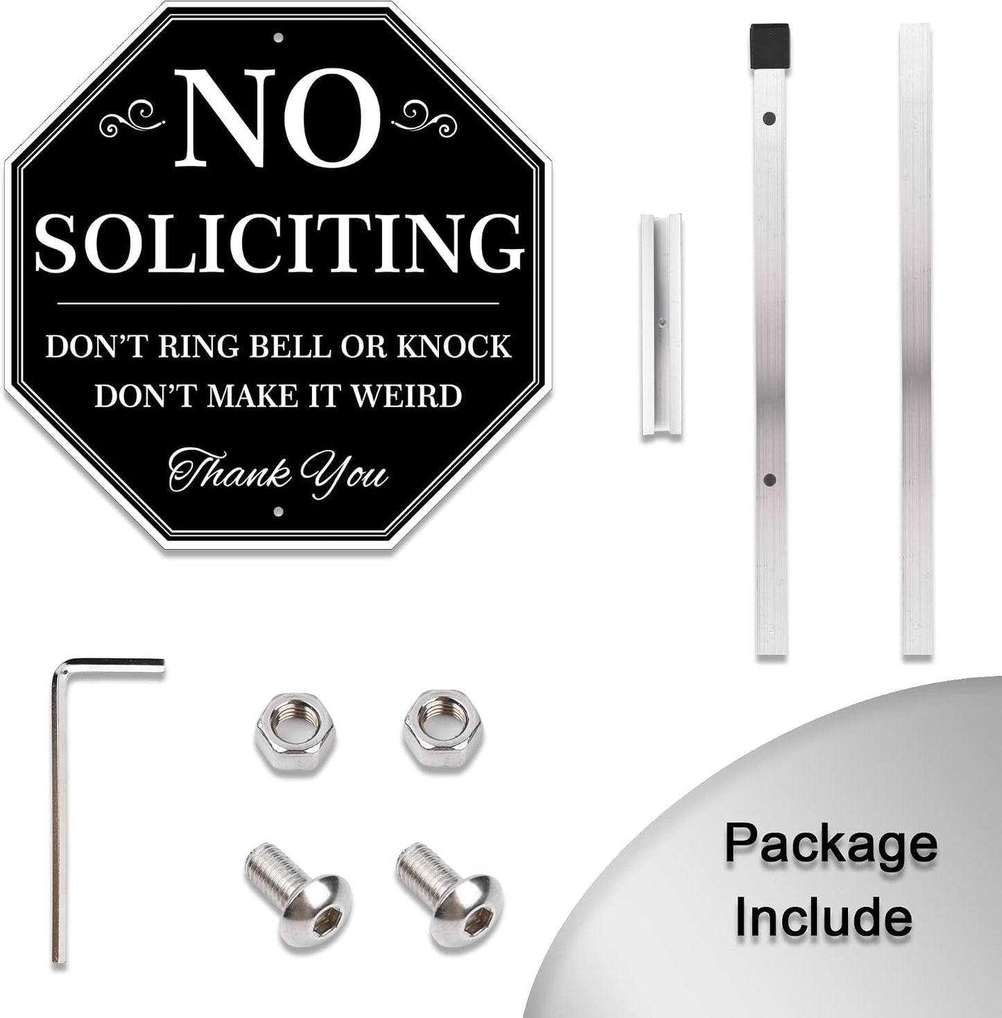Cartel No Solicitar Casa y Patio 10x28" metal negro