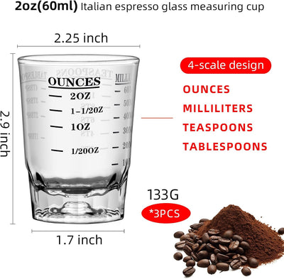 Vaso chupito 2.3oz medidor vino negro