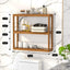 Estante bambú pared 3 niveles multifuncional para baño